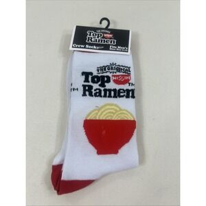 NWT Top Ramen Novelty Crew Socks Fits Men's Shoe Size 6-12